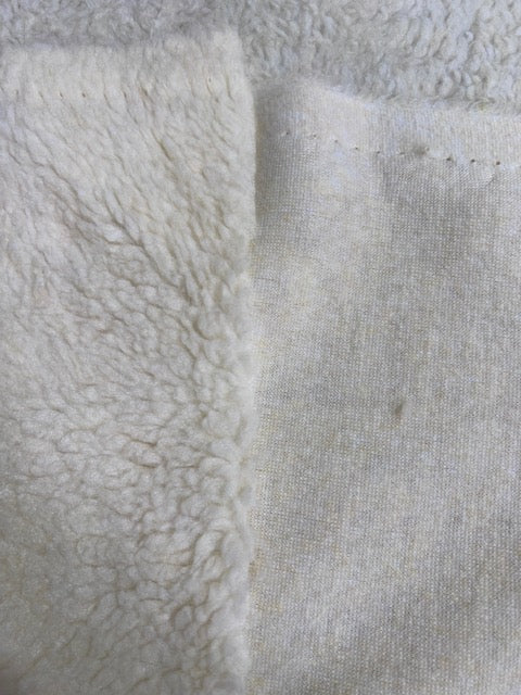Cream Natural Sherpa Fleece Fabric Faux Sheepskin Lining 60" Wide By the Yard