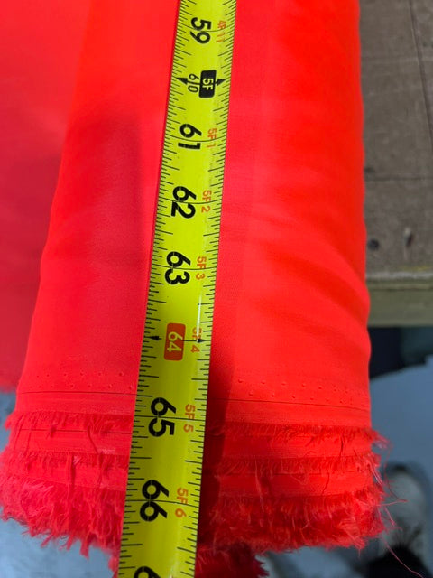 Hi Vis Orange Pack Cloth Nylon Fabric Coated Blaze Orange Safety 64" BTY
